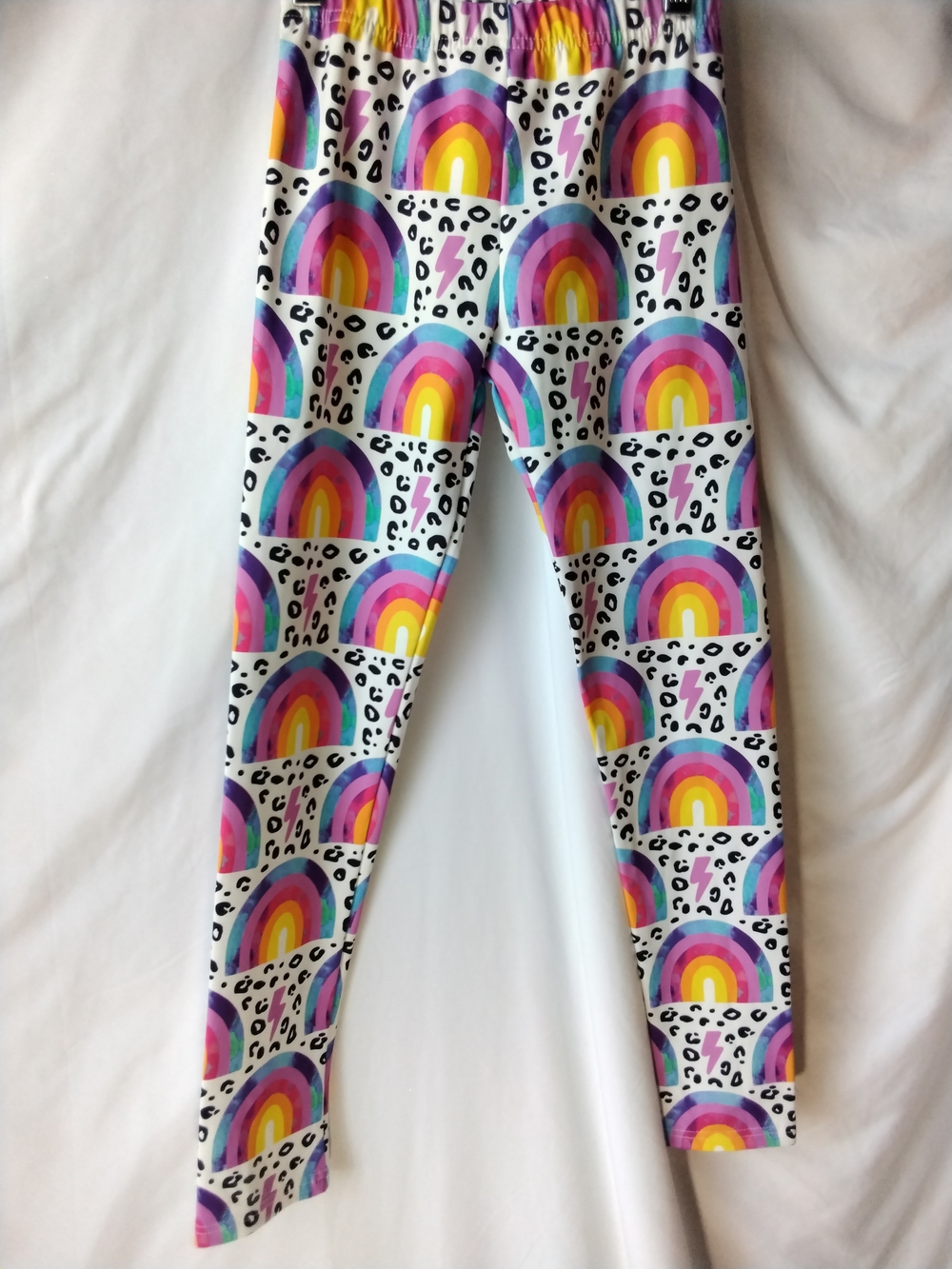 Lola + The Boys White Rainbow Print Leggings with Multicolor Arches - Picture 2 of 7